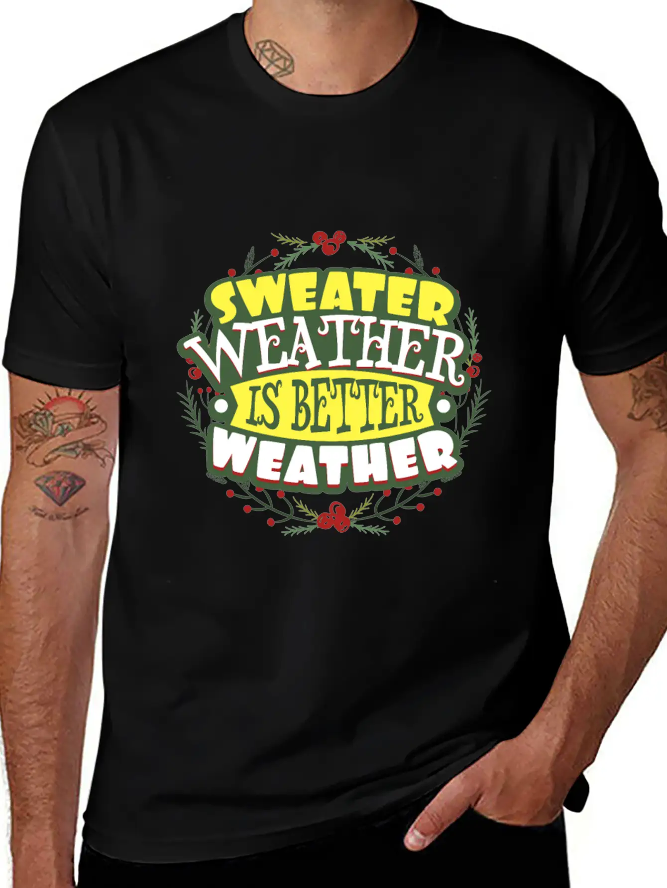 Sweater Weather Autumn Winter Casual Graphic T-Shirt – Simple And Comfortable Daily Wear