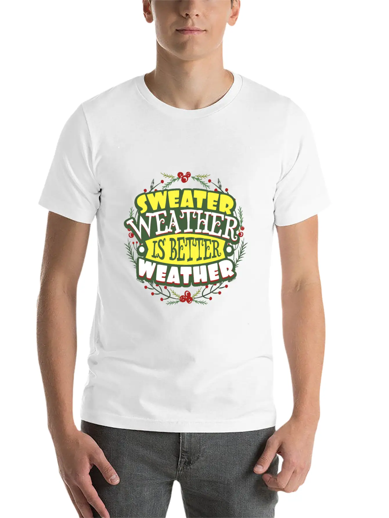 Sweater Weather Autumn Winter Casual Graphic T-Shirt – Simple And Comfortable Daily Wear