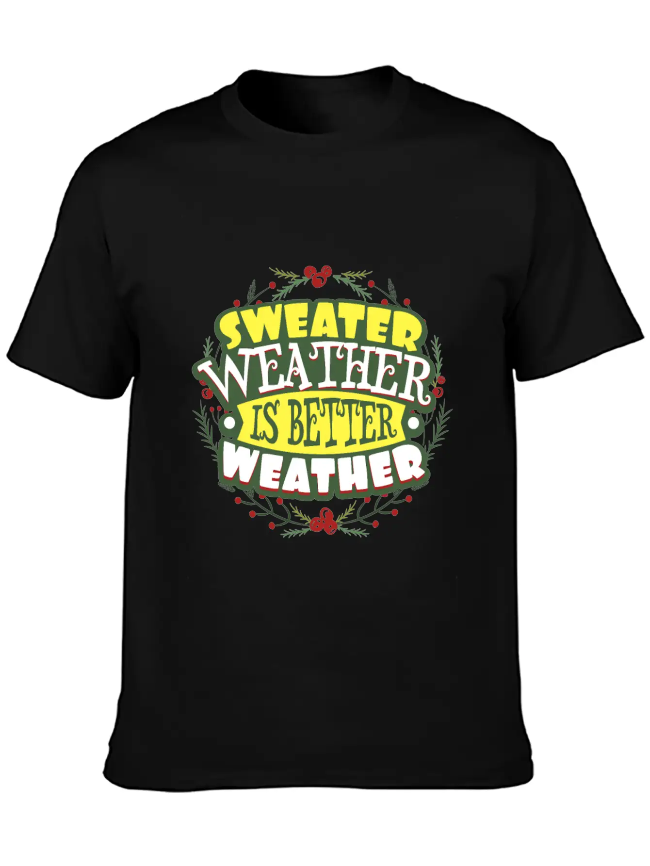 Sweater Weather Autumn Winter Casual Graphic T-Shirt – Simple And Comfortable Daily Wear
