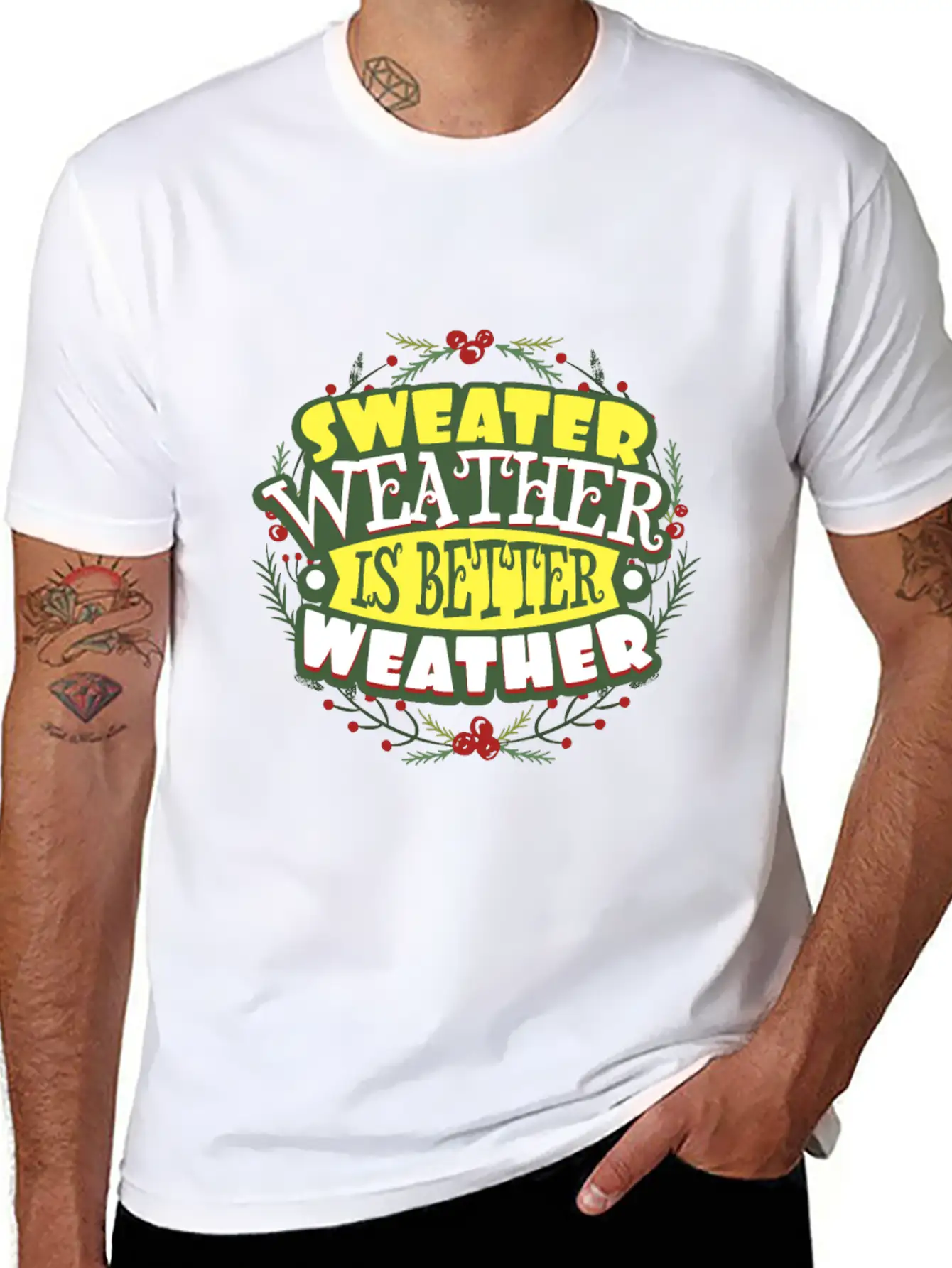 Sweater Weather Autumn Winter Casual Graphic T-Shirt – Simple And Comfortable Daily Wear