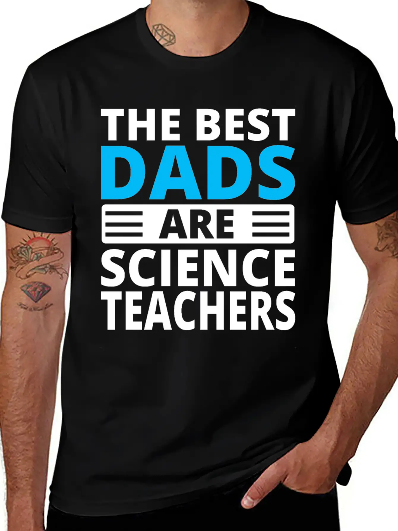 The Best Dads Are Science Teachers T-shirt Casual Graphic T-Shirt – Simple And Comfortable Daily Wear