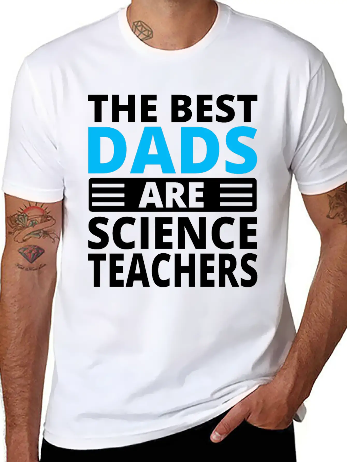 The Best Dads Are Science Teachers T-shirt Casual Graphic T-Shirt – Simple And Comfortable Daily Wear
