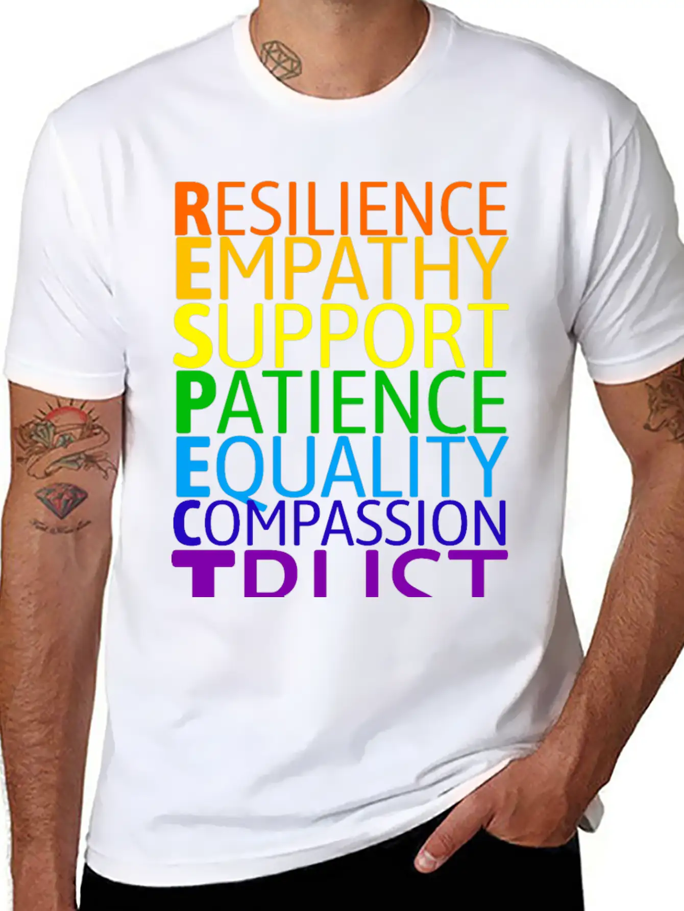 The Seven Rules Of Respect To Embrace Diversity Casual Graphic T-Shirt – Simple And Comfortable Daily Wear