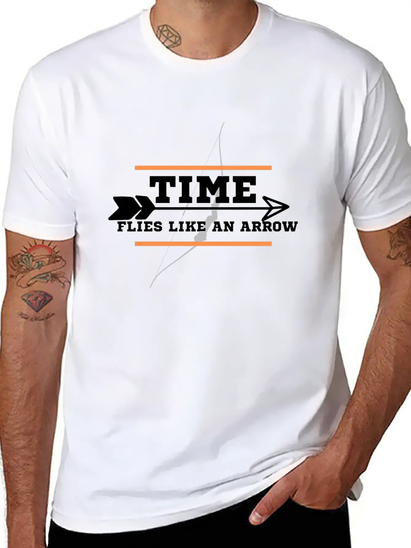 Time Flies Like An Arrow Classic Cotton Tee – Unisex Comfort For Any Season