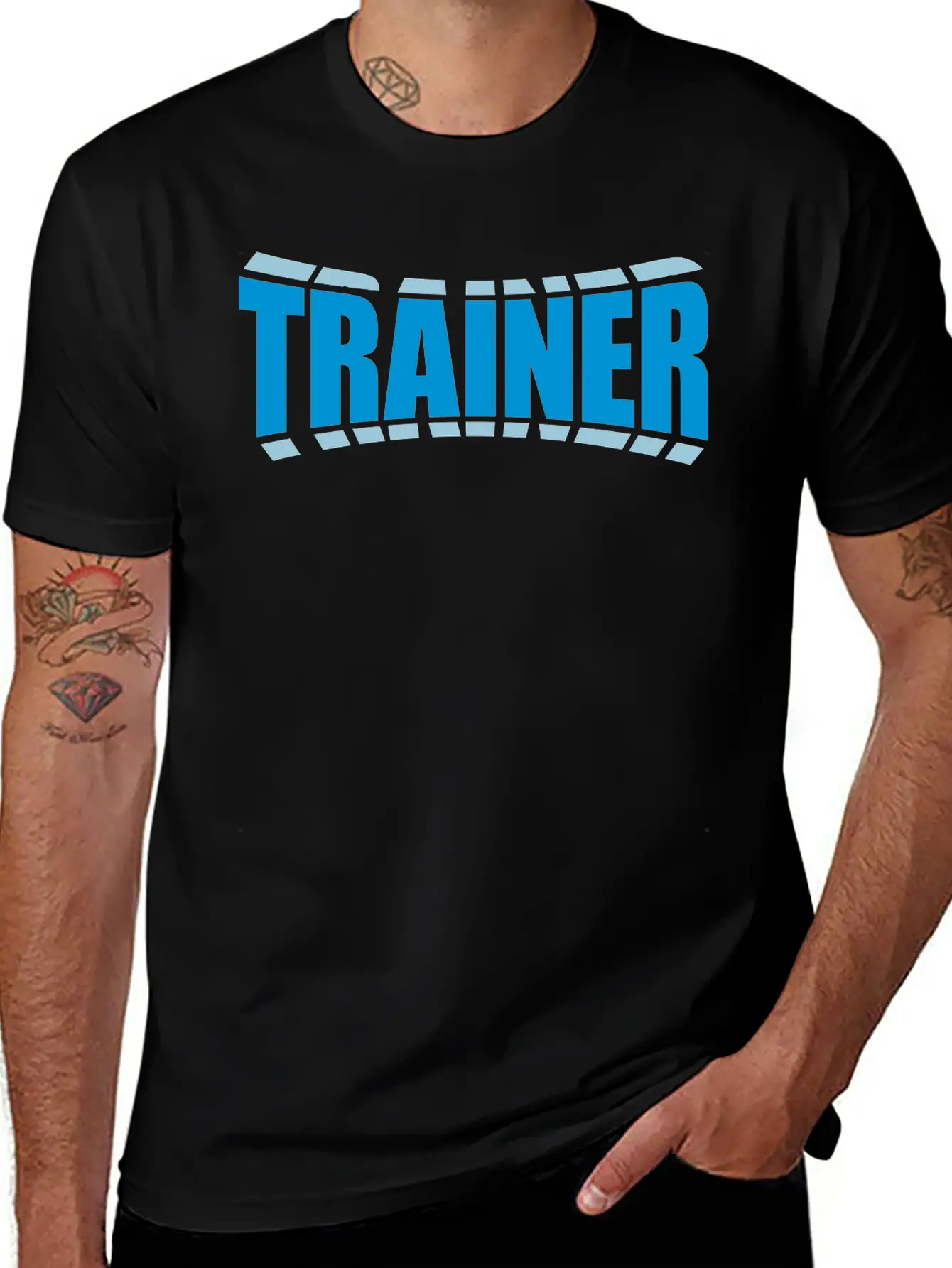 Trainer Logo Design Casual Graphic T-Shirt – Simple And Comfortable Daily Wear