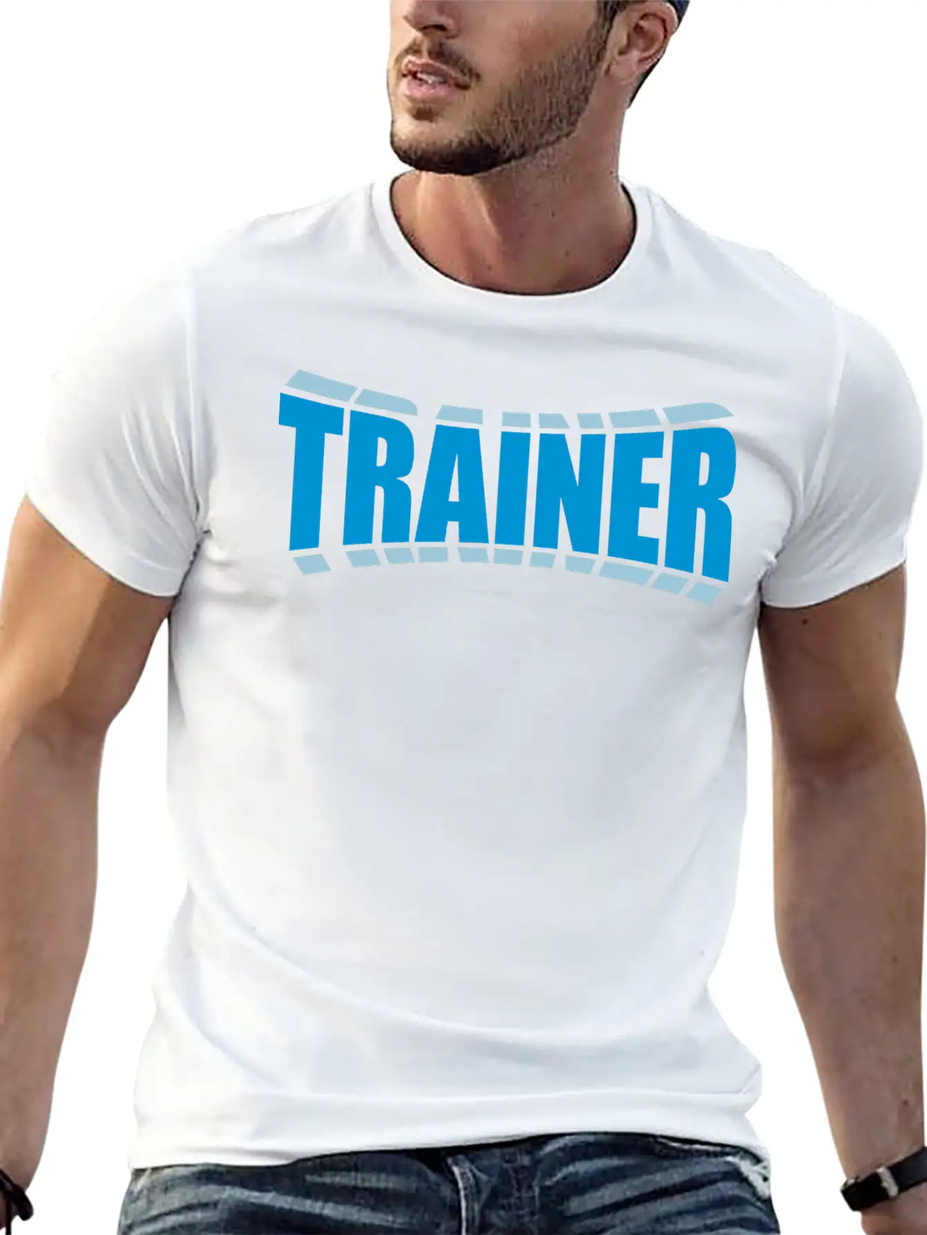 Trainer Logo Design Casual Graphic T-Shirt – Simple And Comfortable Daily Wear