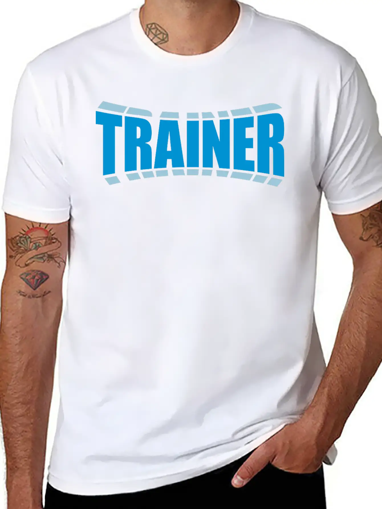 Trainer Logo Design Casual Graphic T-Shirt – Simple And Comfortable Daily Wear