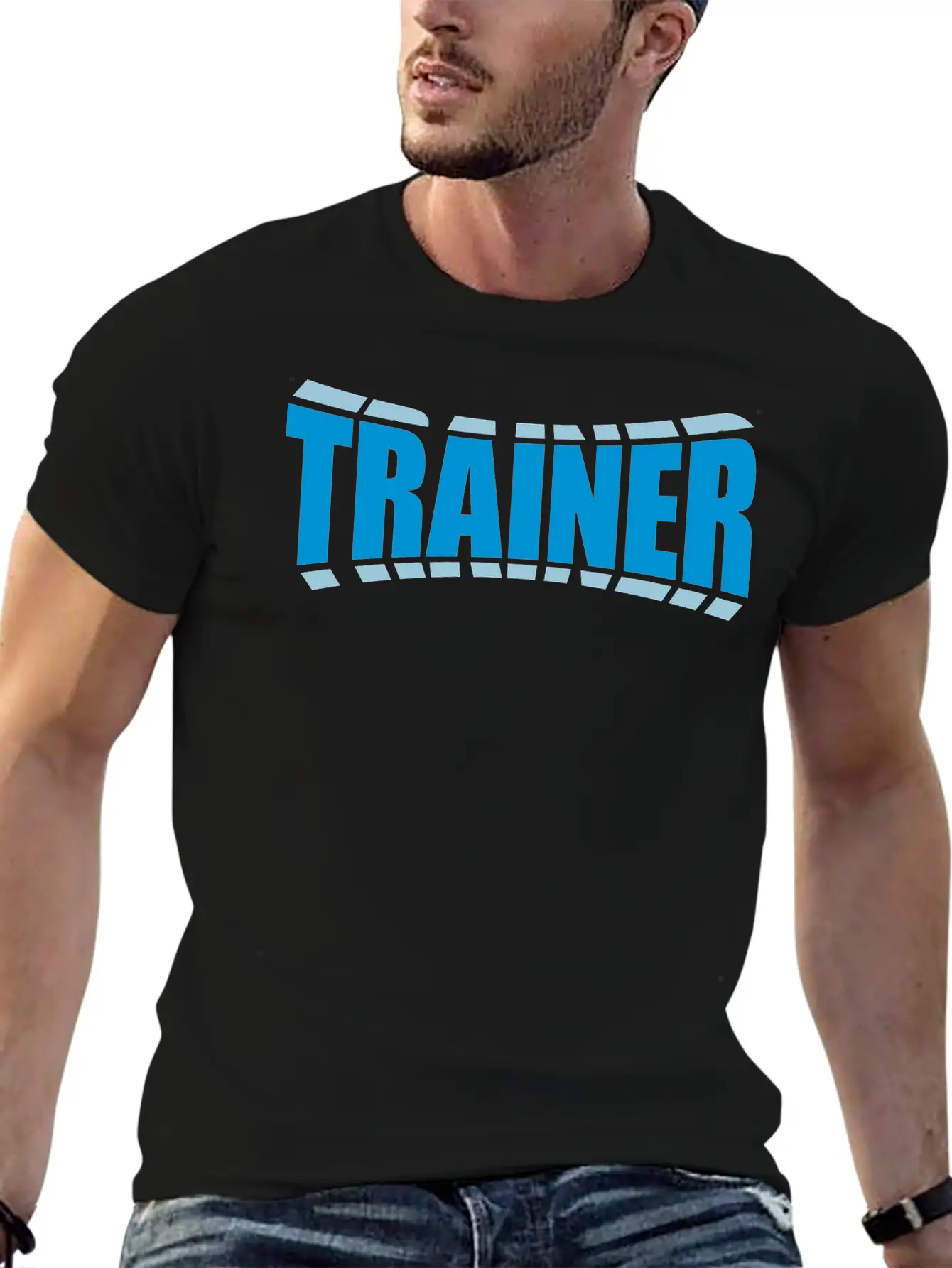 Trainer Logo Design Casual Graphic T-Shirt – Simple And Comfortable Daily Wear
