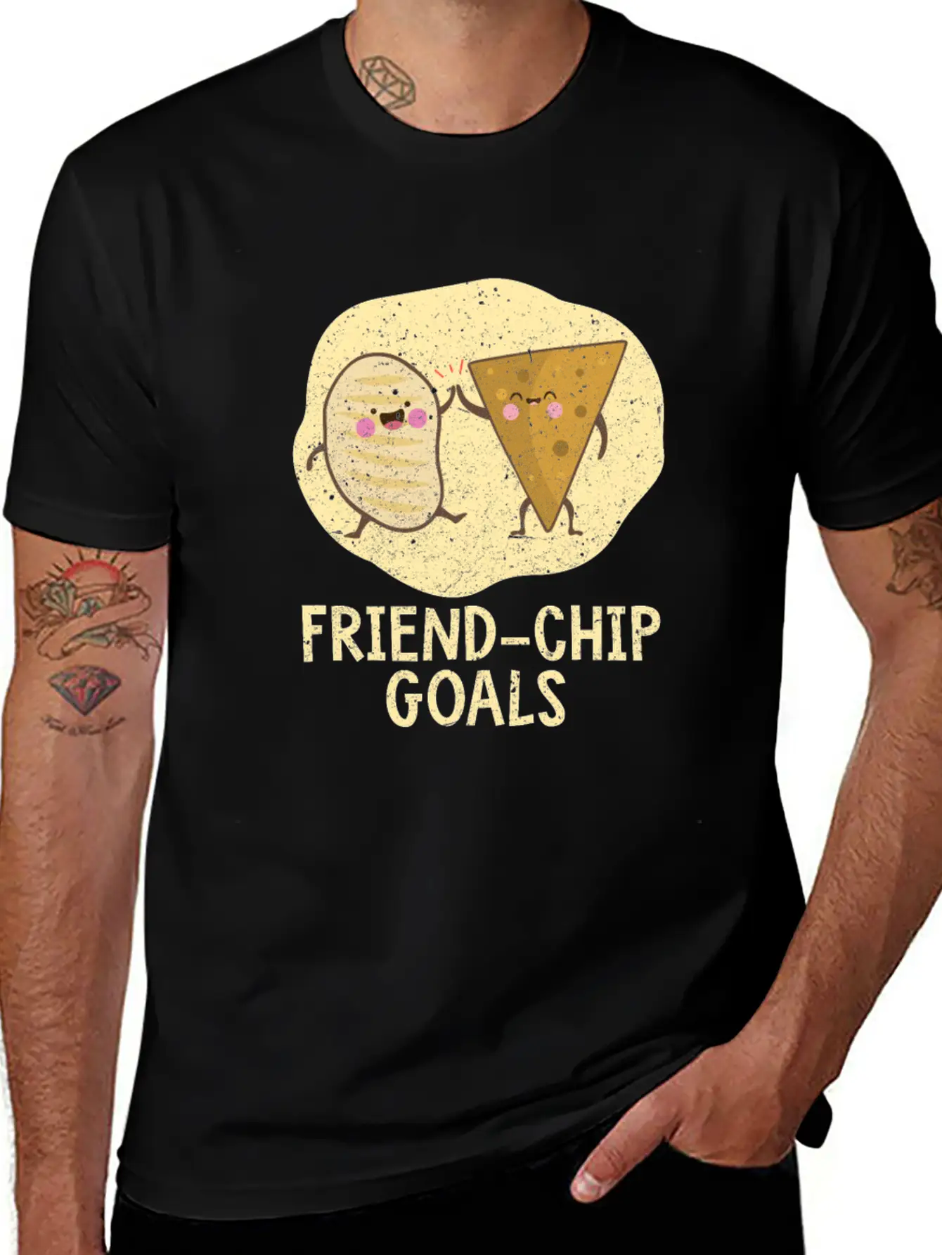 Valentines Day Friend-Chip Goals Essential Unisex Summer Tee – Soft Cotton Casual Fit