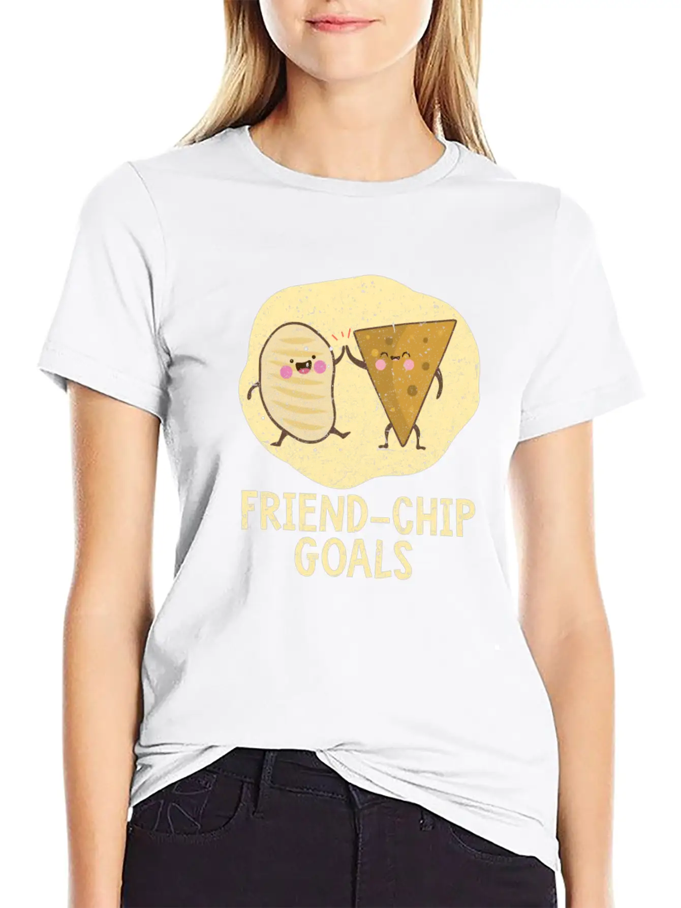 Valentines Day Friend-Chip Goals Essential Unisex Summer Tee – Soft Cotton Casual Fit