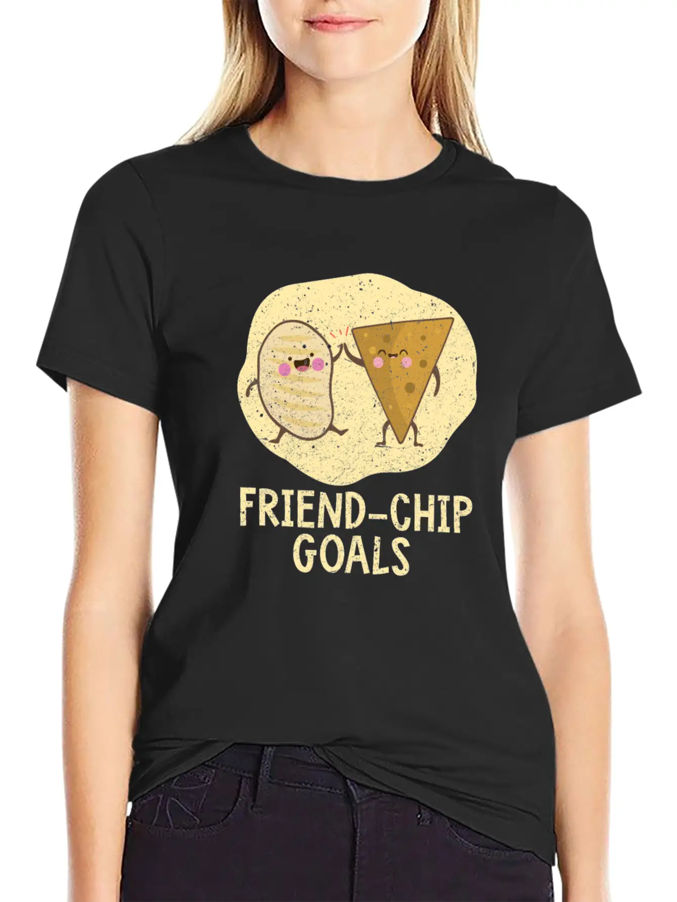 Valentines Day Friend-Chip Goals Essential Unisex Summer Tee – Soft Cotton Casual Fit