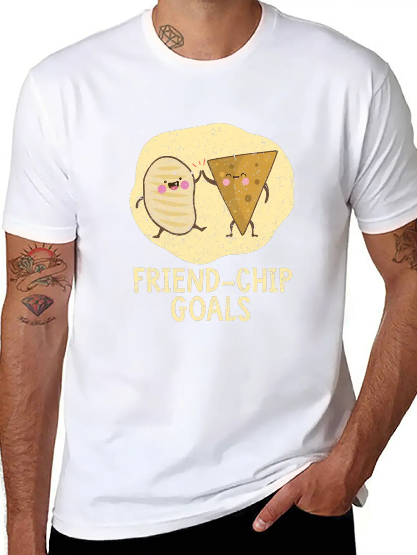 Valentines Day Friend-Chip Goals Essential Unisex Summer Tee – Soft Cotton Casual Fit
