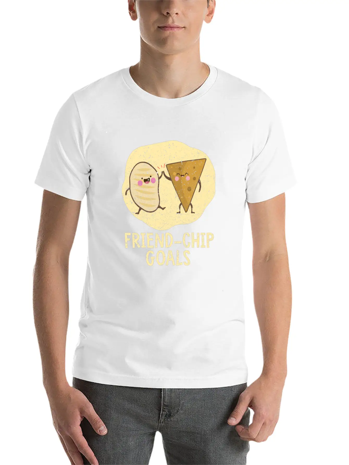 Valentines Day Friend-Chip Goals Essential Unisex Summer Tee – Soft Cotton Casual Fit