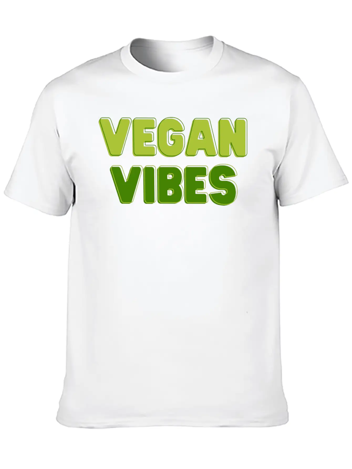 Vegan Vibes In Greens | Funky Vegan Design Essential Unisex Summer Tee – Soft Cotton Casual Fit