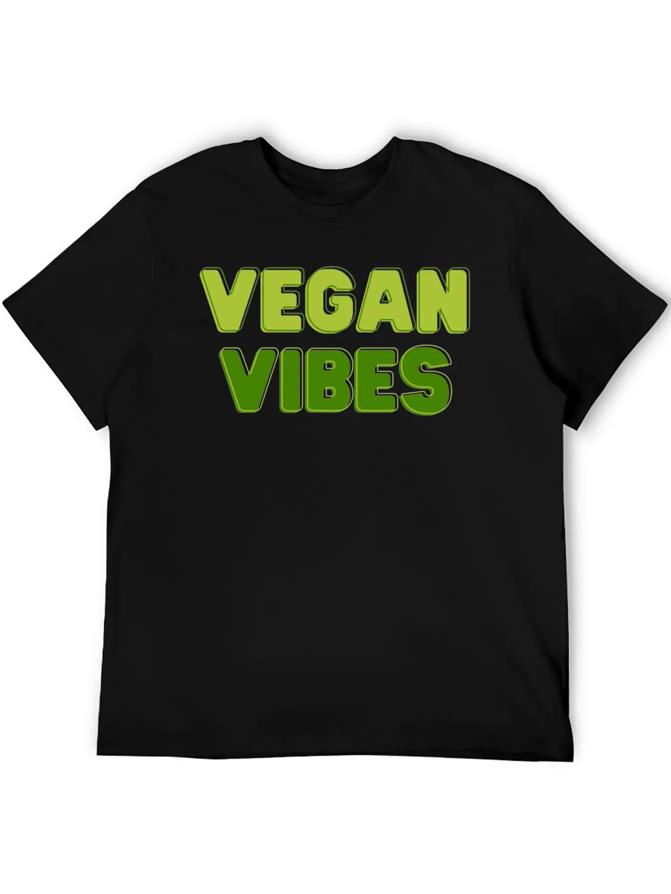 Vegan Vibes In Greens | Funky Vegan Design Essential Unisex Summer Tee – Soft Cotton Casual Fit