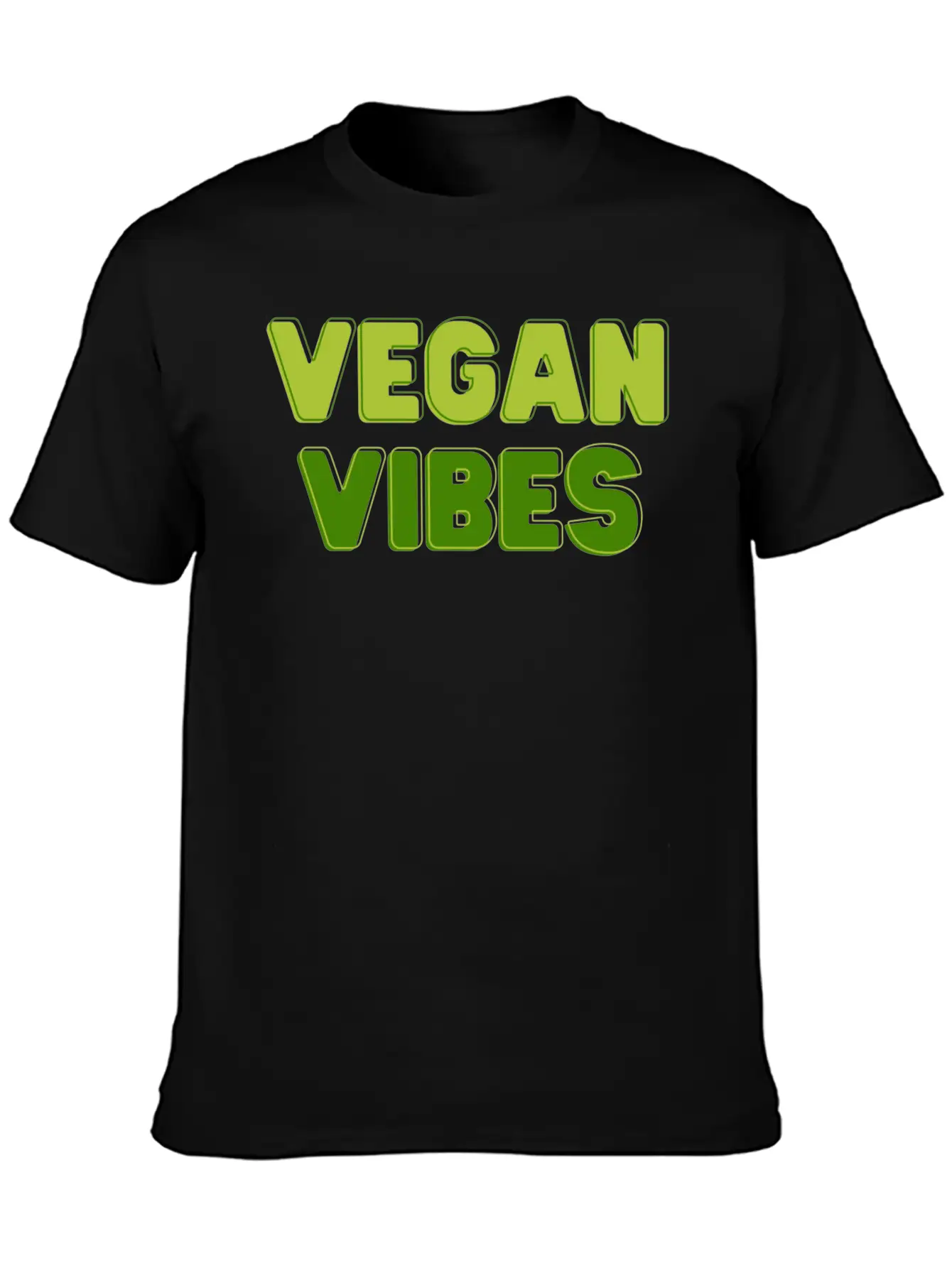 Vegan Vibes In Greens | Funky Vegan Design Essential Unisex Summer Tee – Soft Cotton Casual Fit