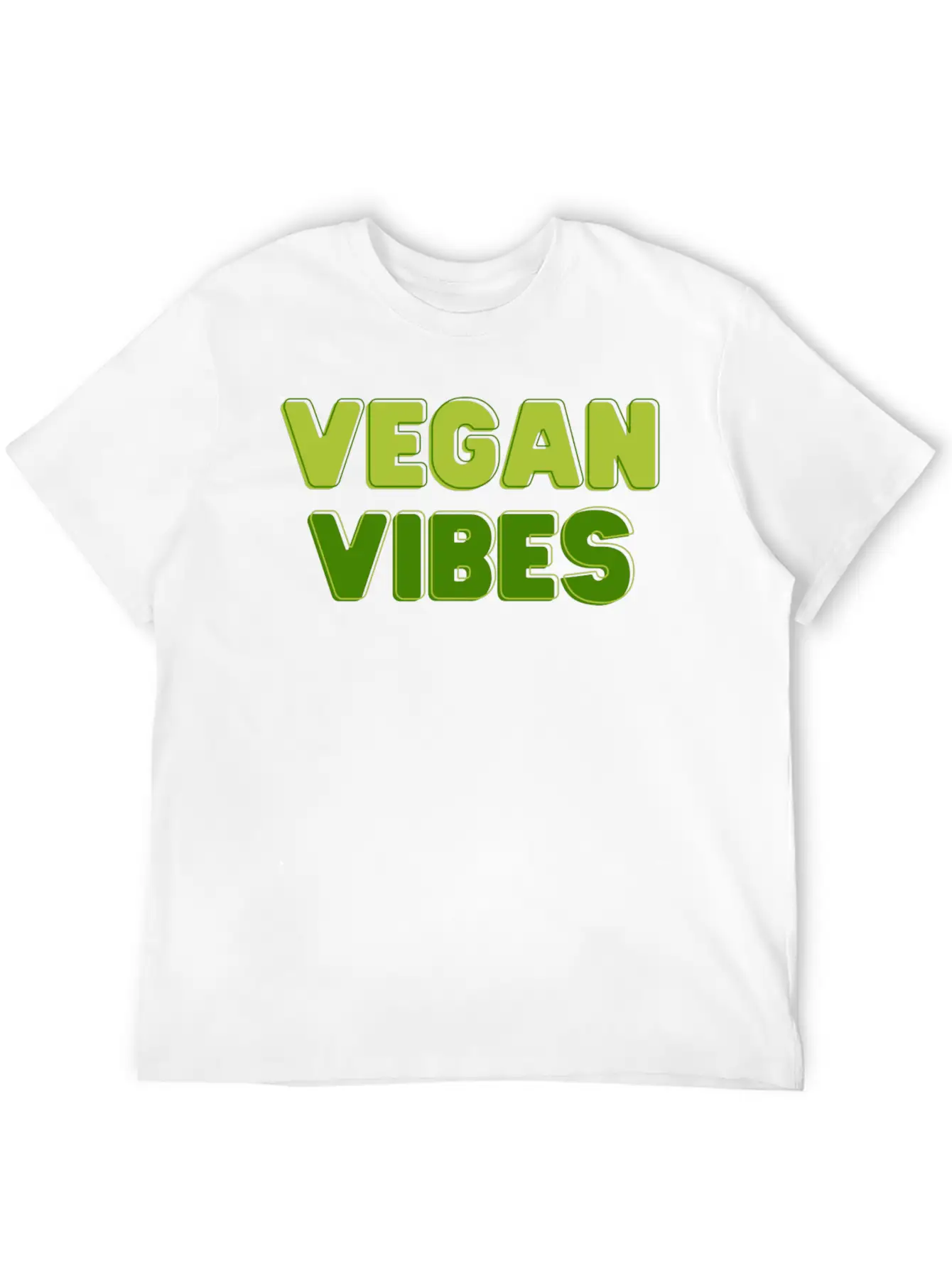 Vegan Vibes In Greens | Funky Vegan Design Essential Unisex Summer Tee – Soft Cotton Casual Fit