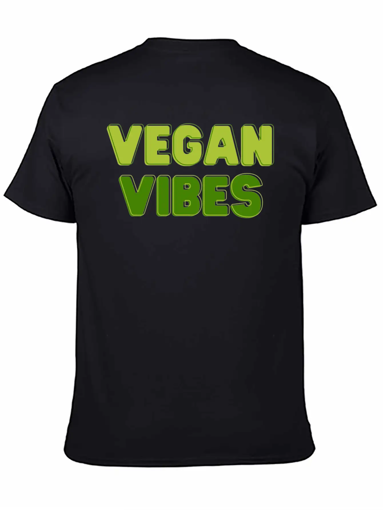 Vegan Vibes In Greens | Funky Vegan Design Essential Unisex Summer Tee – Soft Cotton Casual Fit