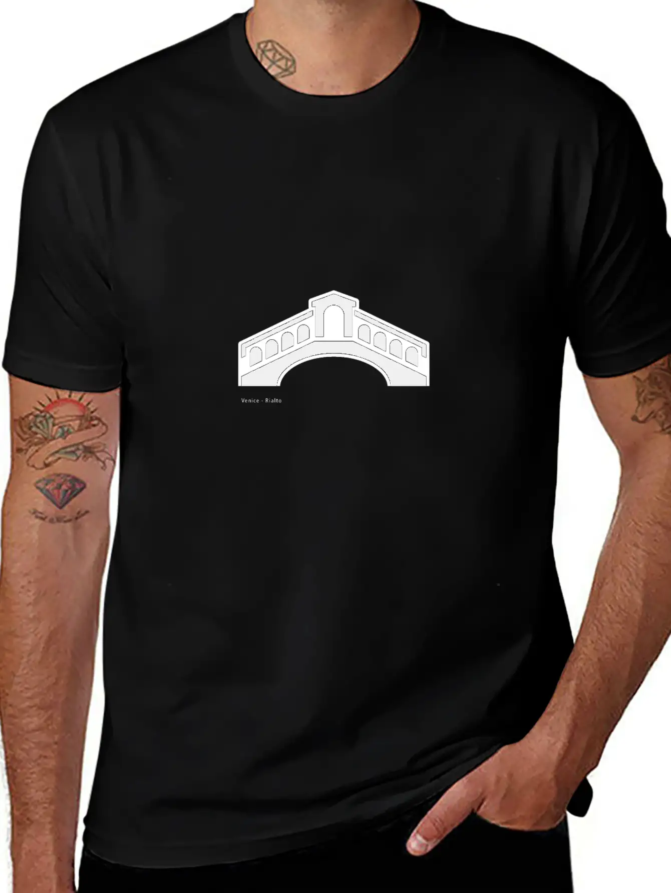 Venice Rialto Bridge City Icon Casual Graphic T-Shirt – Simple And Comfortable Daily Wear
