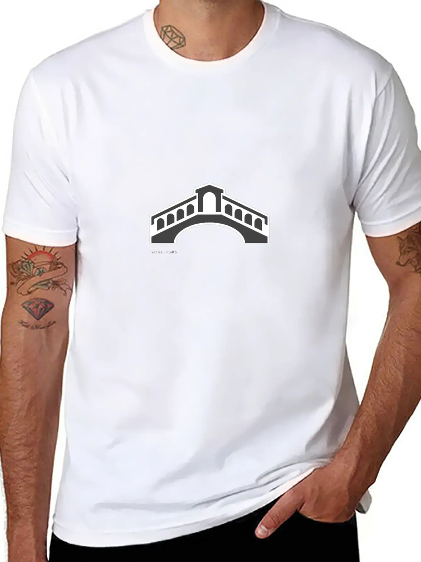 Venice Rialto Bridge City Icon Casual Graphic T-Shirt – Simple And Comfortable Daily Wear