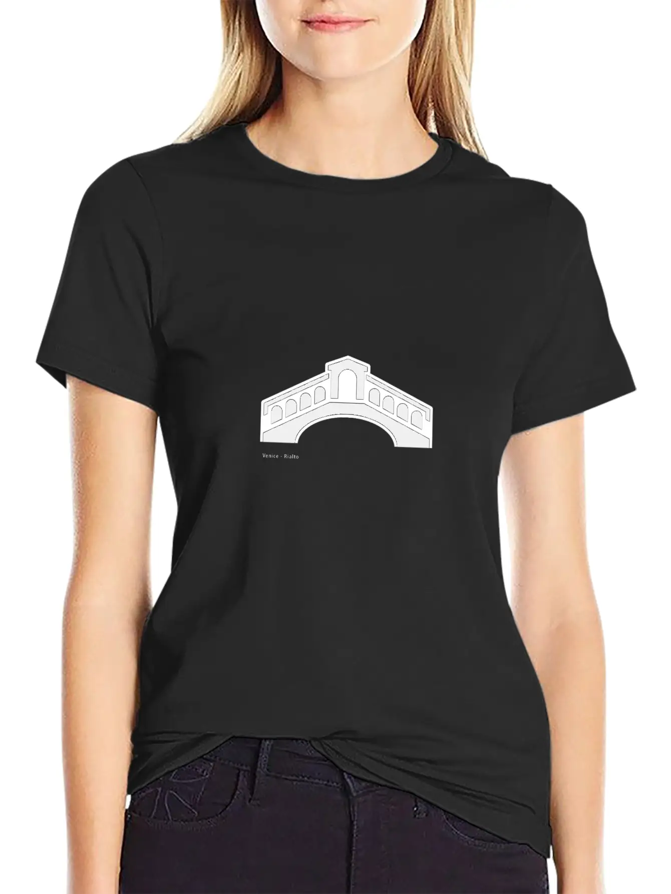 Venice Rialto Bridge City Icon Casual Graphic T-Shirt – Simple And Comfortable Daily Wear