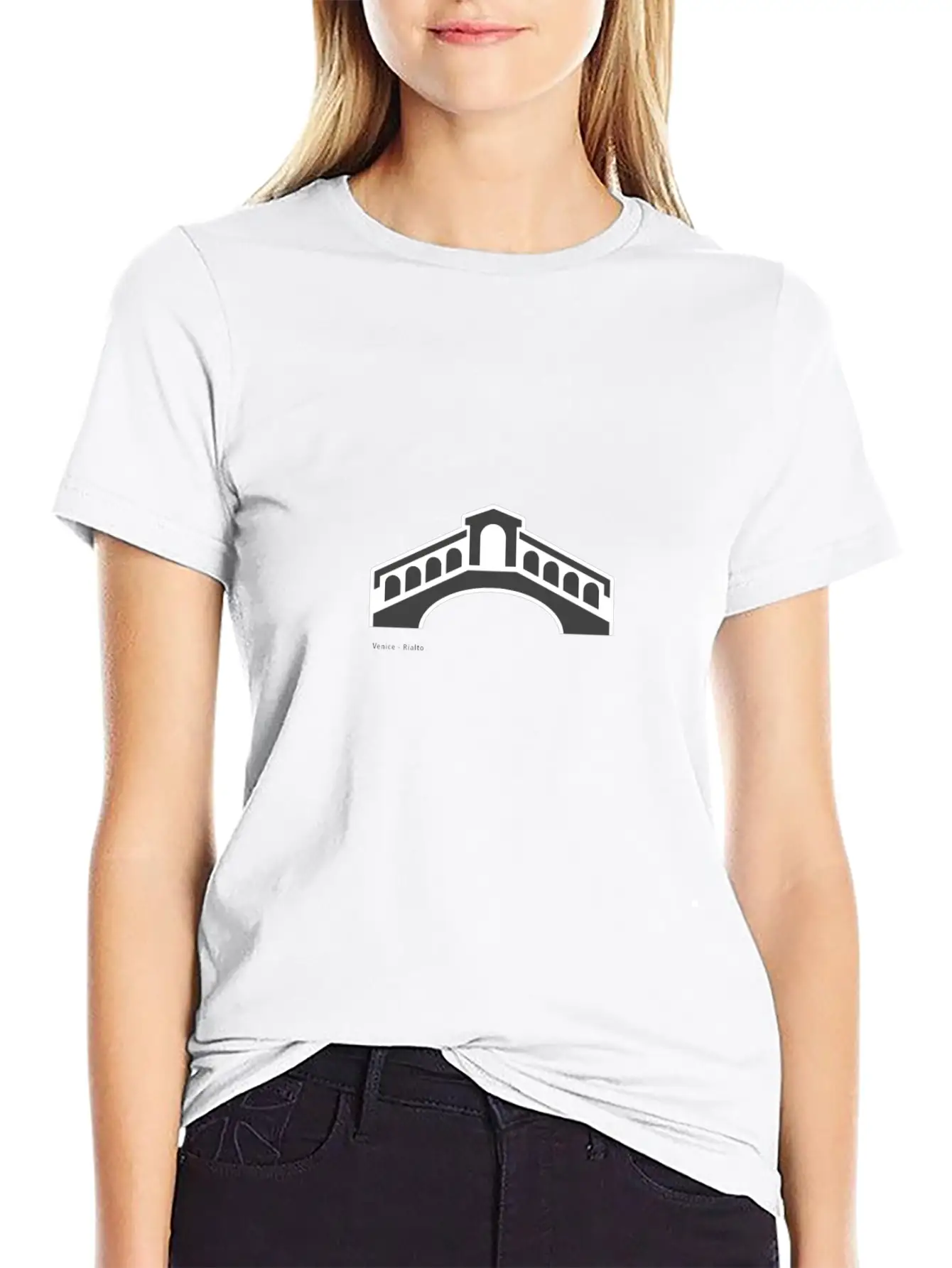 Venice Rialto Bridge City Icon Casual Graphic T-Shirt – Simple And Comfortable Daily Wear