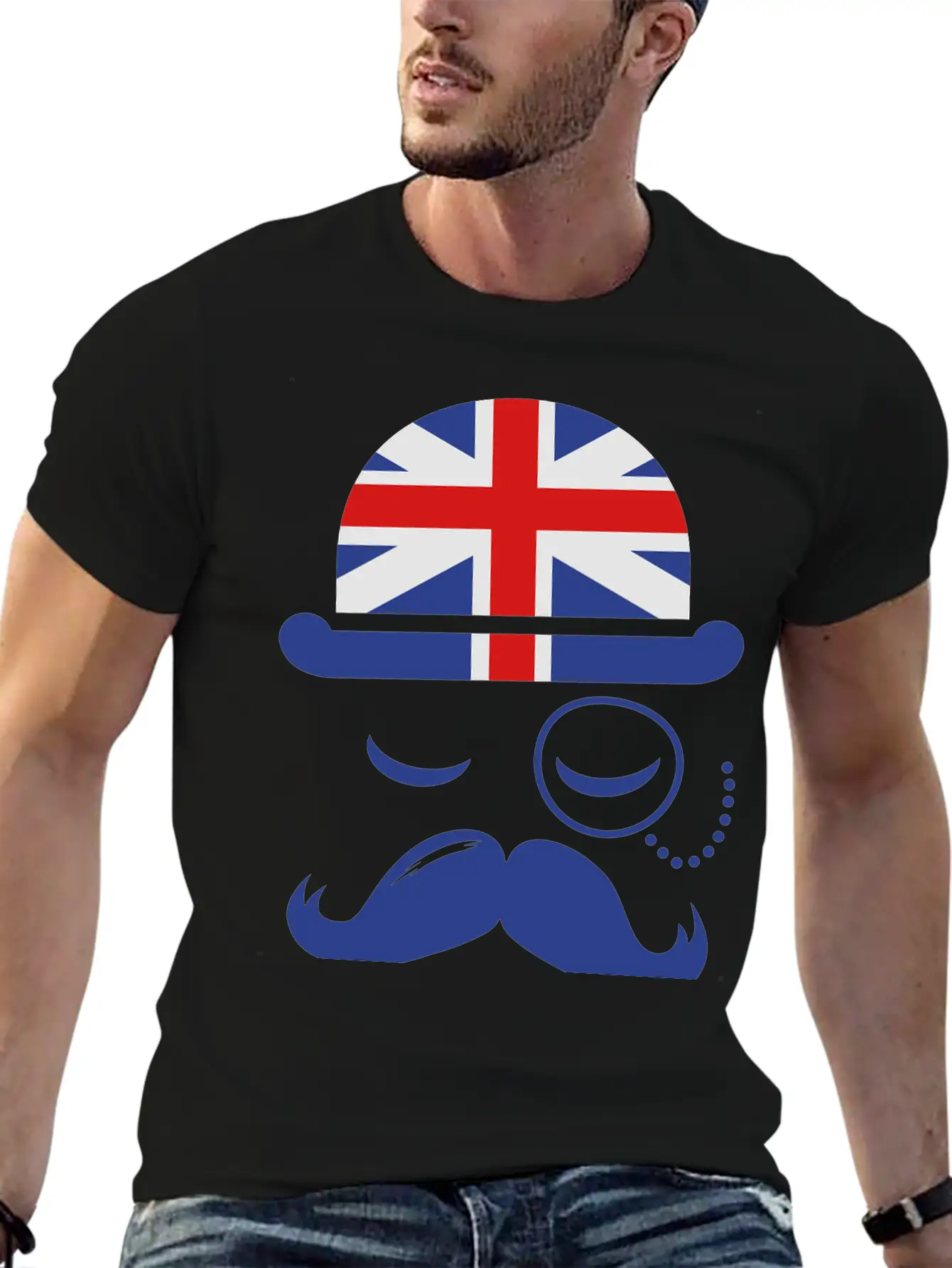 Vintage English Gentleman Sir Boss With Moustache Classic Cotton Tee – Unisex Comfort For Any Season