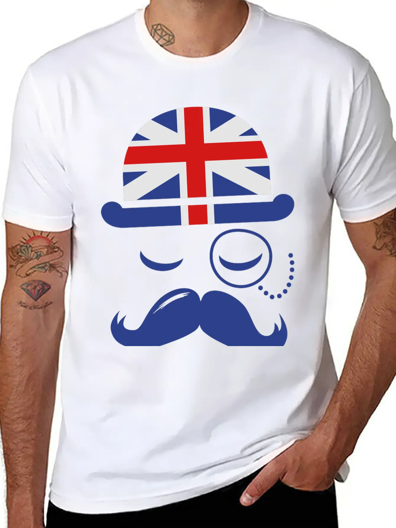 Vintage English Gentleman Sir Boss With Moustache Classic Cotton Tee – Unisex Comfort For Any Season