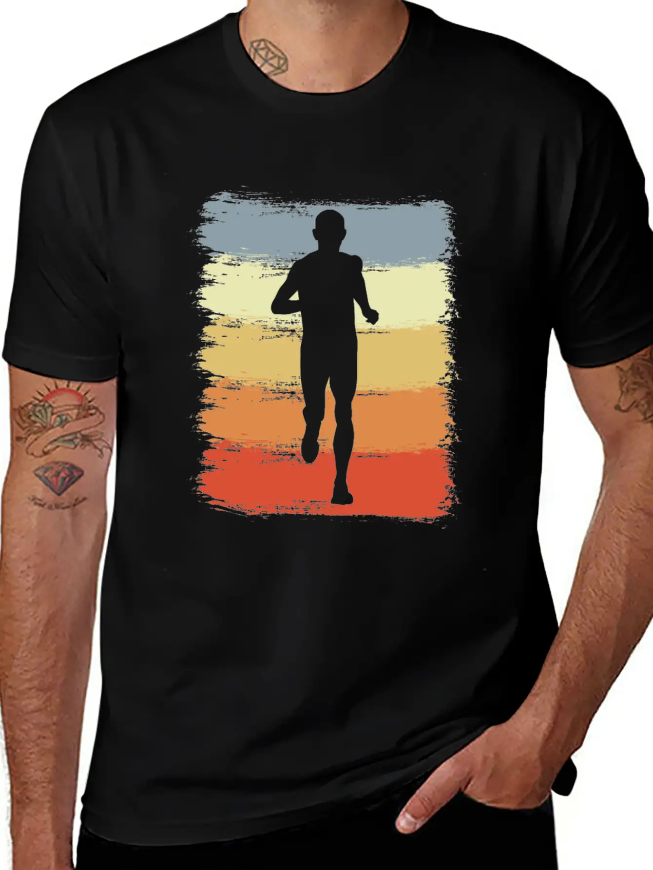 Vintage Running Athlete Sketch Classic Cotton Tee – Unisex Comfort For Any Season