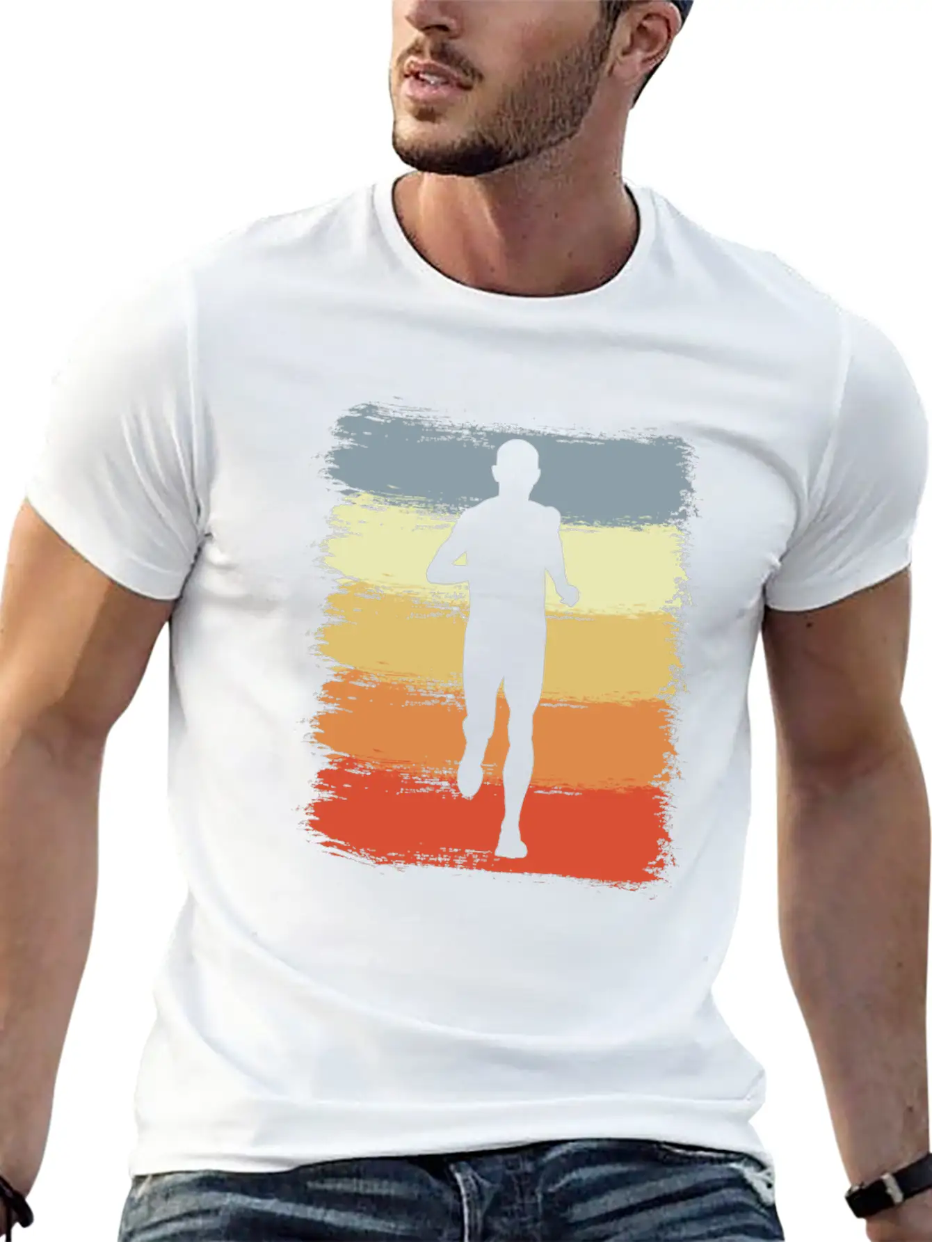 Vintage Running Athlete Sketch Classic Cotton Tee – Unisex Comfort For Any Season