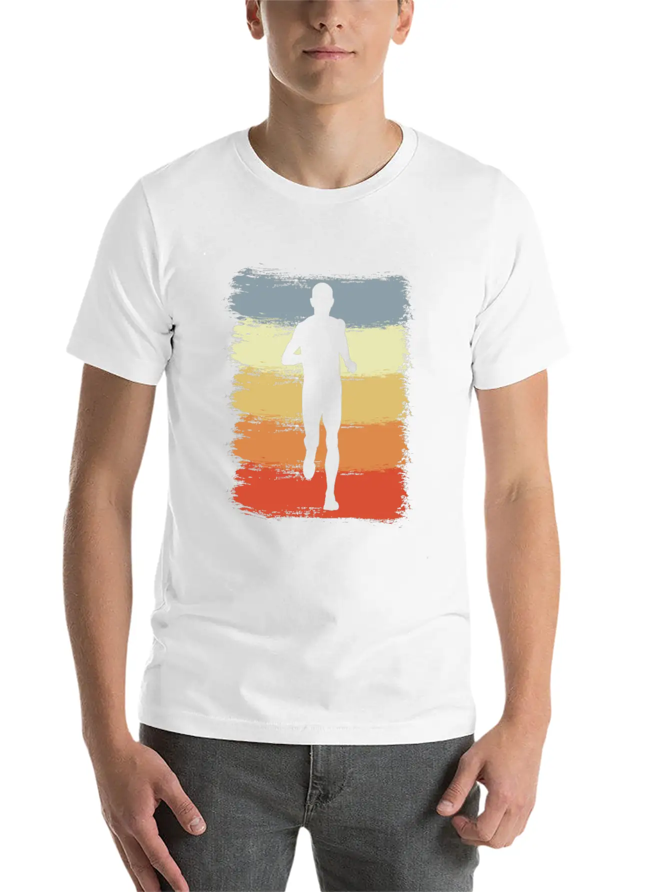 Vintage Running Athlete Sketch Classic Cotton Tee – Unisex Comfort For Any Season
