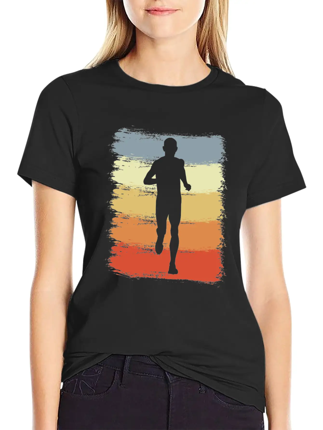 Vintage Running Athlete Sketch Classic Cotton Tee – Unisex Comfort For Any Season