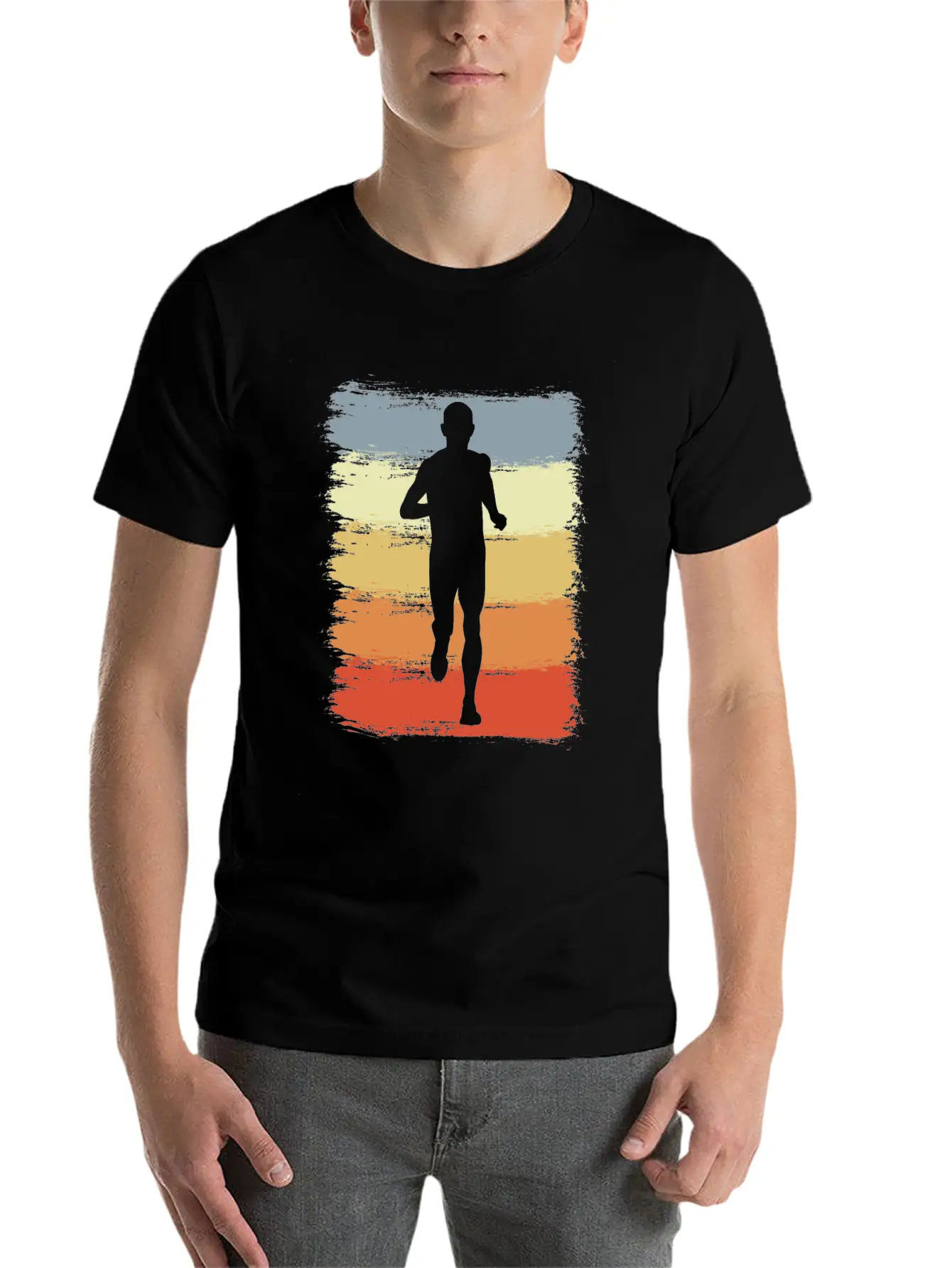 Vintage Running Athlete Sketch Classic Cotton Tee – Unisex Comfort For Any Season