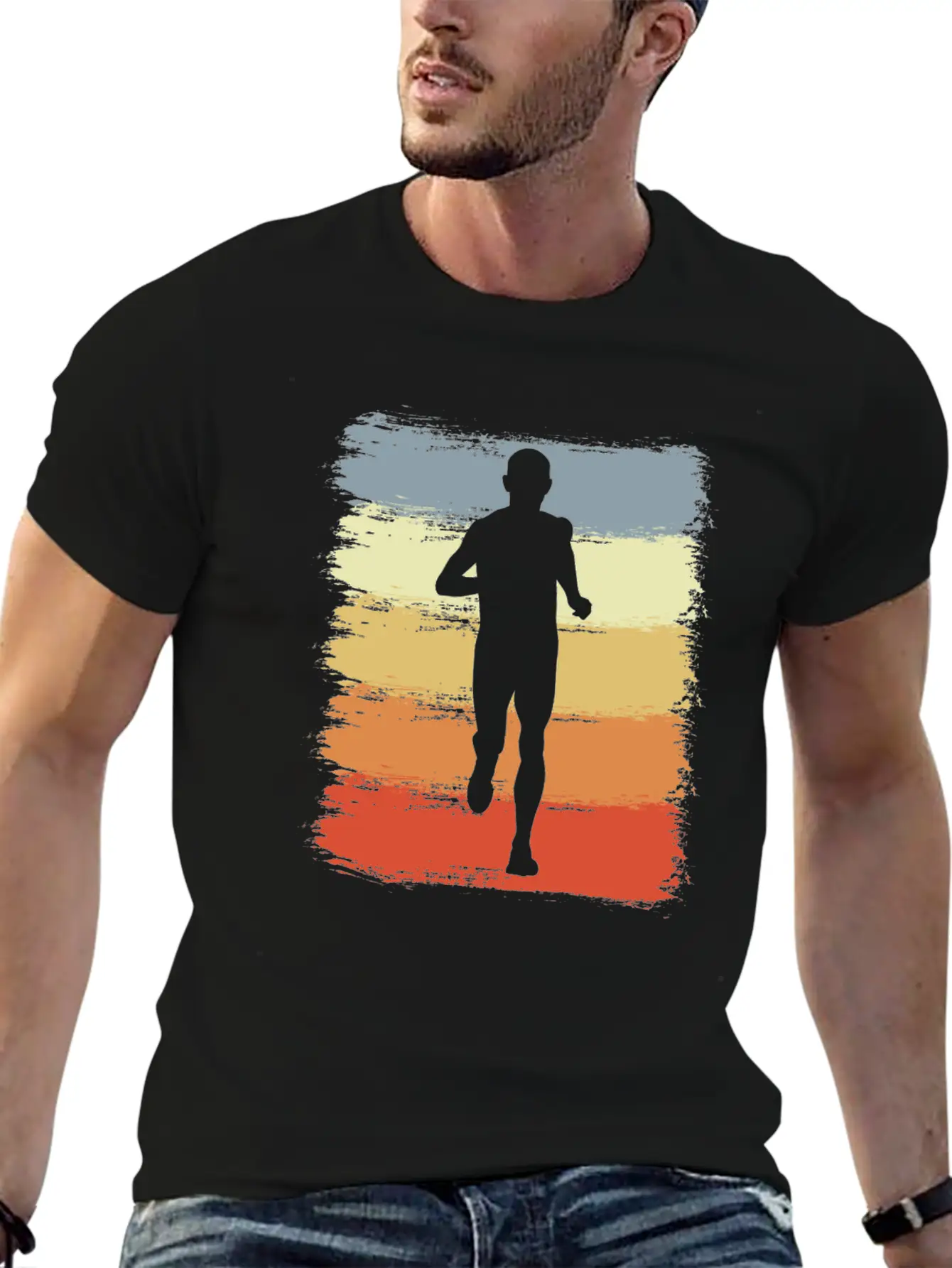 Vintage Running Athlete Sketch Classic Cotton Tee – Unisex Comfort For Any Season