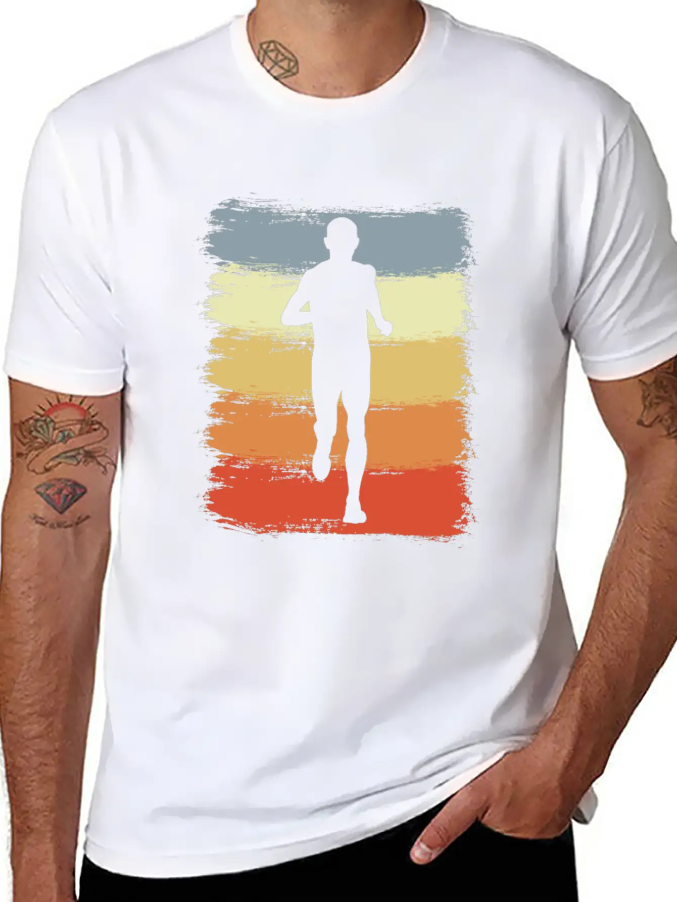 Vintage Running Athlete Sketch Classic Cotton Tee – Unisex Comfort For Any Season
