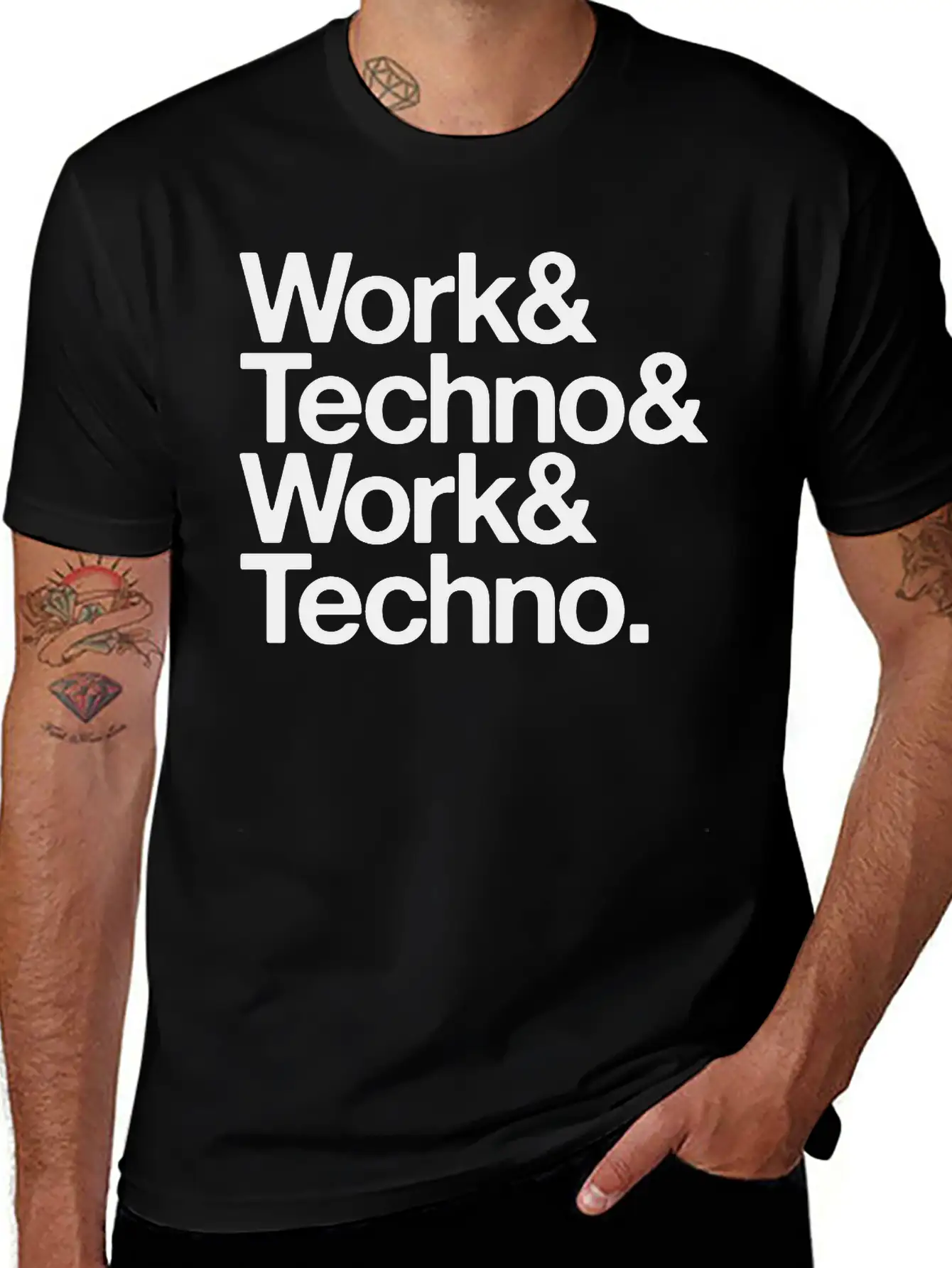 Work And Techno Simple Everyday Graphic Tee – Lightweight Summer Wear