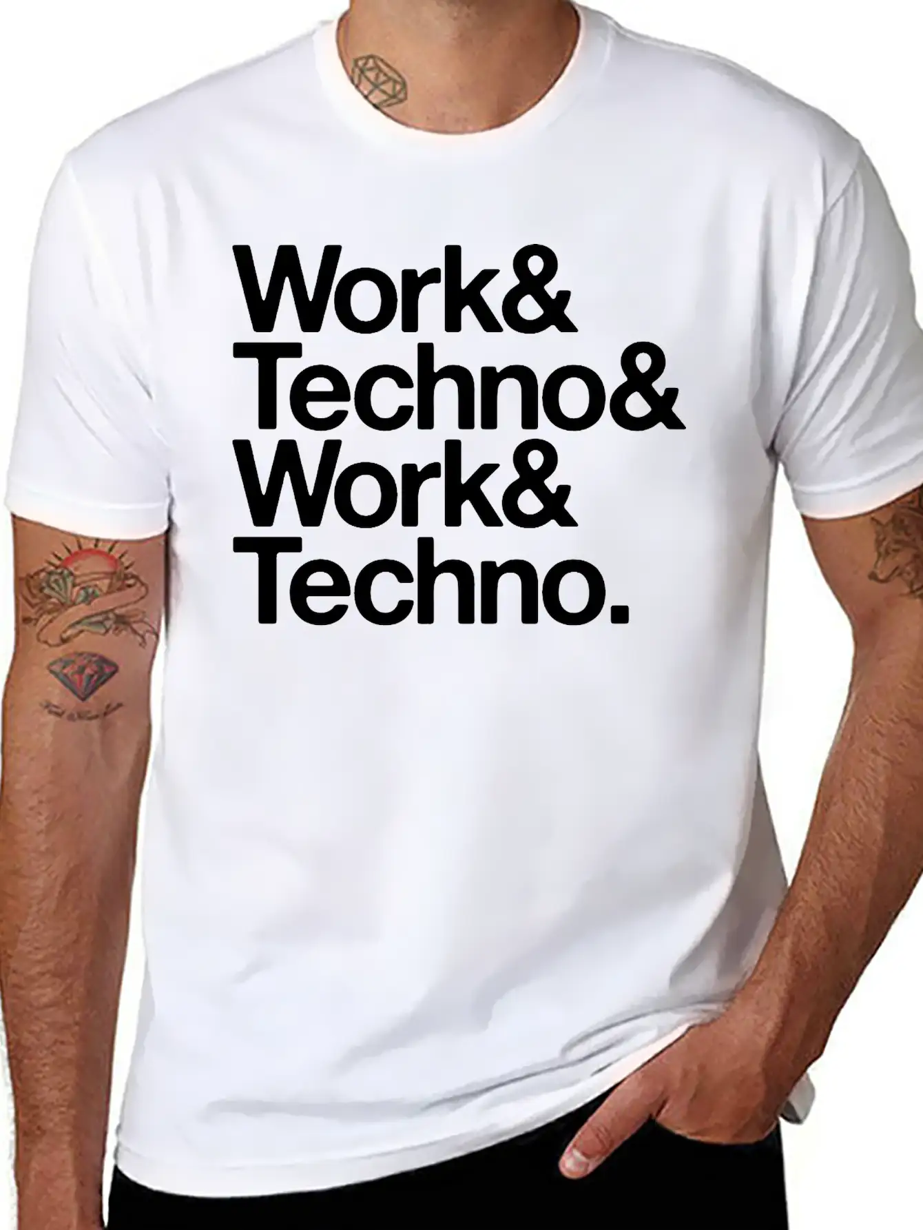 Work And Techno Simple Everyday Graphic Tee – Lightweight Summer Wear