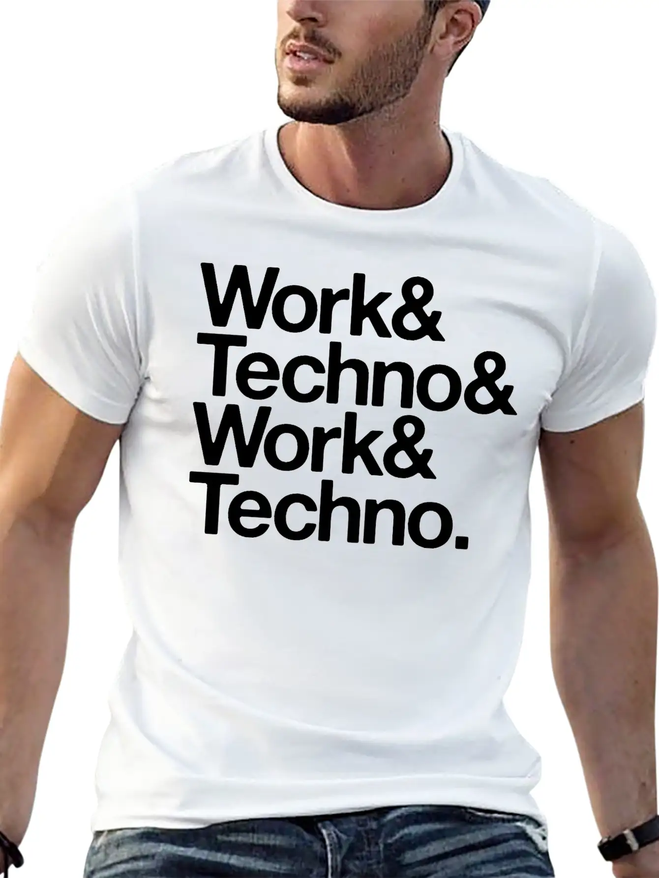 Work And Techno Simple Everyday Graphic Tee – Lightweight Summer Wear